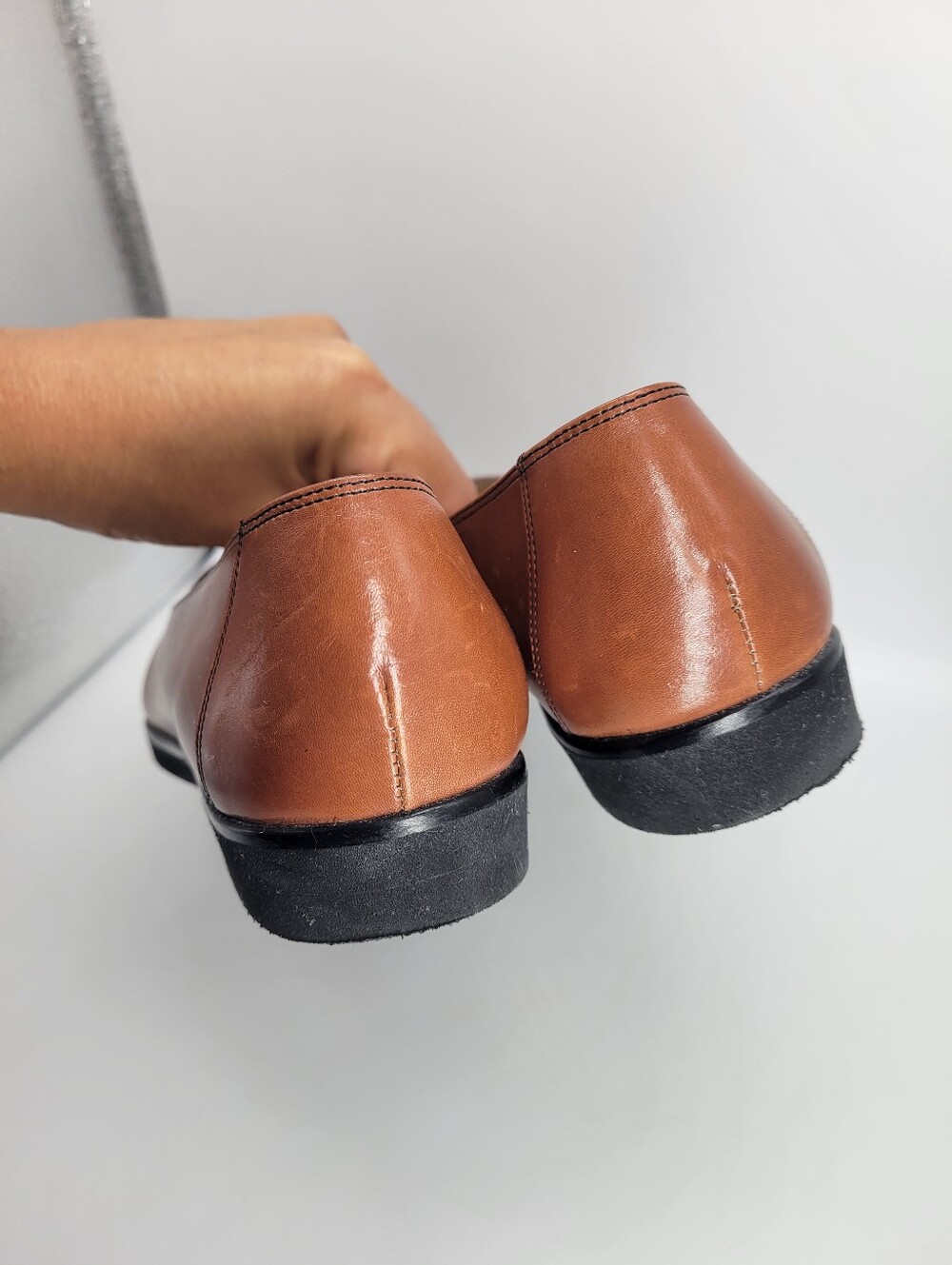 Salvatore Ferragamo Womens Loafers Cognac Brown Leather Tassel Flats Shoes 5.5 B - Picture 3 of 10